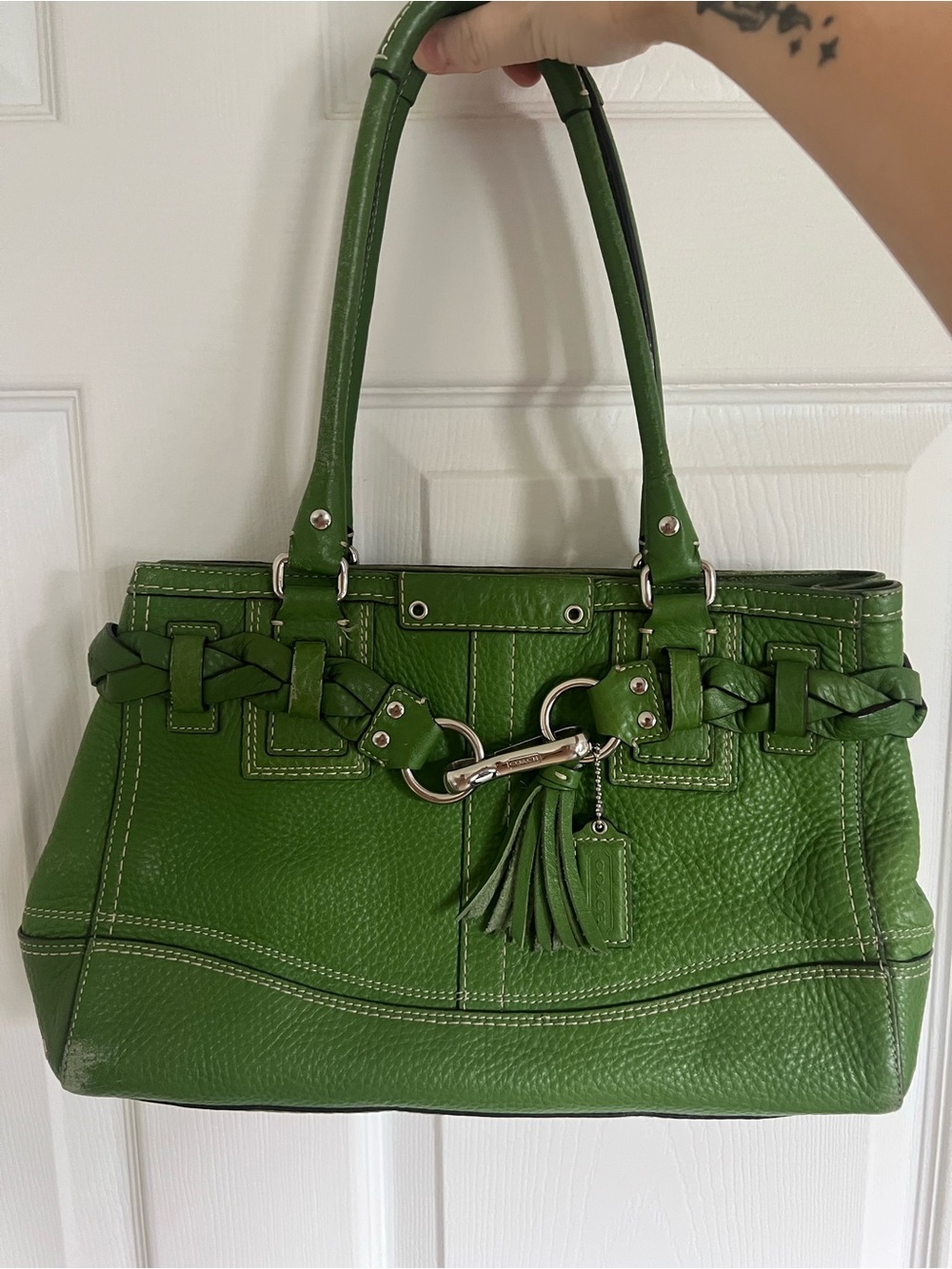 late-2000s Coach Hamptons braided leather carryall / satchel